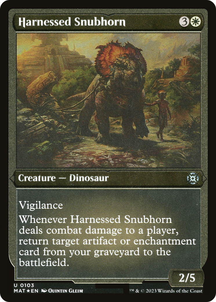 Harnessed Snubhorn (Foil Etched) [March of the Machine: The Aftermath]