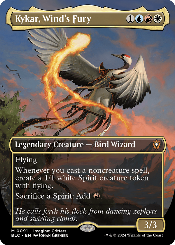 Kykar, Wind's Fury (Borderless) [Bloomburrow Commander]