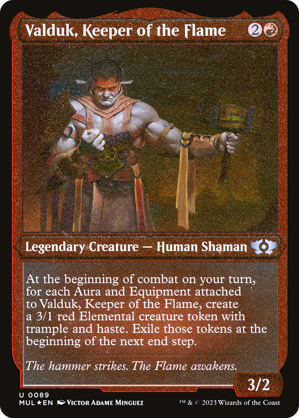 Valduk, Keeper of the Flame (Foil Etched) [Multiverse Legends]