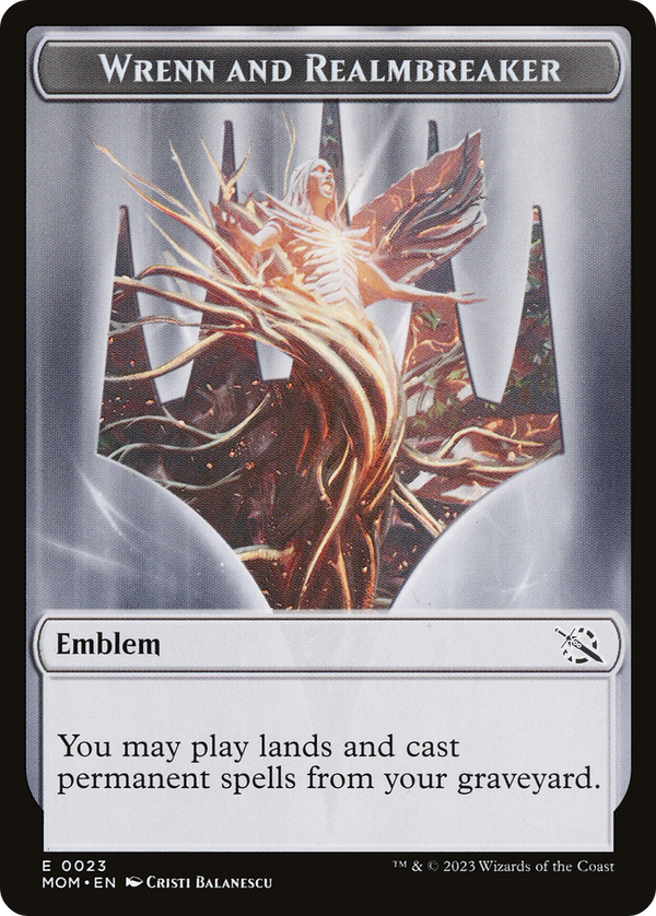 Wrenn and Realmbreaker Emblem (TMOM-023) - March of the Machine Tokens Foil