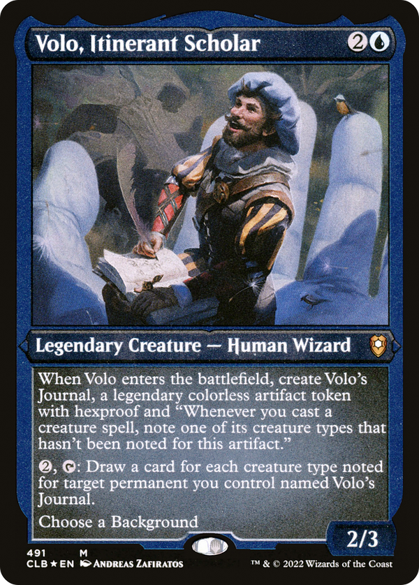 Volo, Itinerant Scholar (Foil Etched) [Commander Legends: Battle for Baldur's Gate]