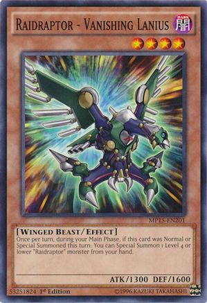 Raidraptor - Vanishing Lanius (MP15-EN201) - 2015 Mega-Tins Mega Pack 1st Edition