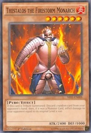 Thestalos the Firestorm Monarch (SR01-EN008) - Structure Deck: Emperor of Darkness Unlimited