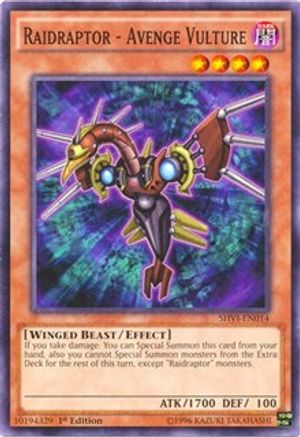 Raidraptor - Avenge Vulture (SHVI-EN014) - Shining Victories Unlimited