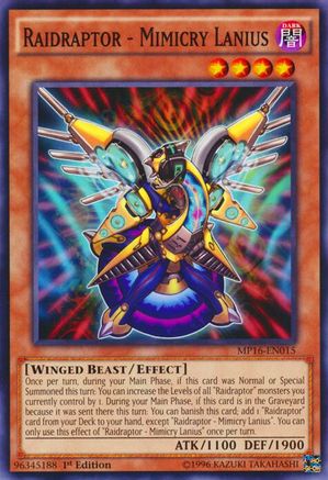Raidraptor - Mimicry Lanius (MP16-EN015) - 2016 Mega-Tins Mega Pack Unlimited