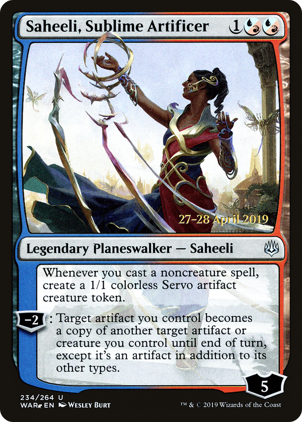 Saheeli, Sublime Artificer [War of the Spark Prerelease Promos]