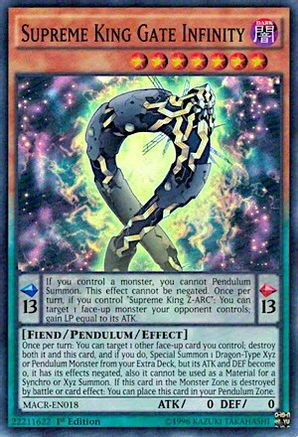 Supreme King Gate Infinity (MACR-EN018) - Maximum Crisis 1st Edition
