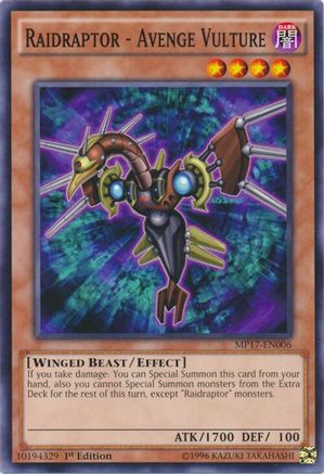Raidraptor - Avenge Vulture (MP17-EN006) - 2017 Mega-Tins Mega Pack 1st Edition