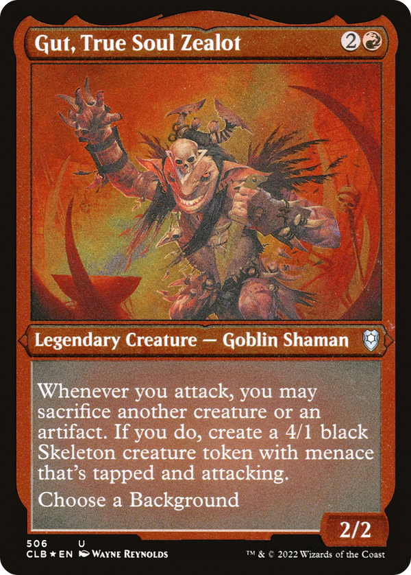 Gut, True Soul Zealot (Foil Etched) [Commander Legends: Battle for Baldur's Gate]