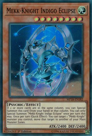 Mekk-Knight Indigo Eclipse (MP18-EN182) - 2018 Mega-Tins Mega Pack 1st Edition