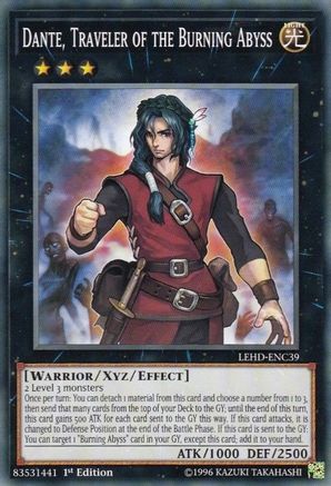 Dante, Traveler of the Burning Abyss (LEHD-ENC39) - Legendary Hero Decks 1st Edition