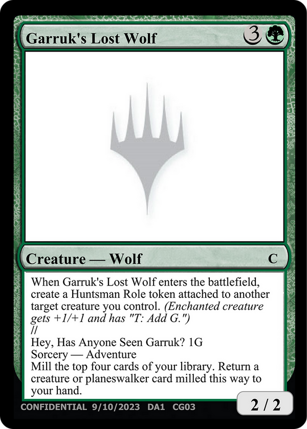 Garruk's Lost Wolf // Hey, Has Anyone Seen Garruk? (UNK-CG03A) - Unknown Event