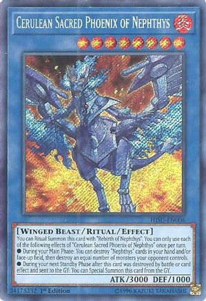 Cerulean Sacred Phoenix of Nephthys (HISU-EN006) - Hidden Summoners 1st Edition