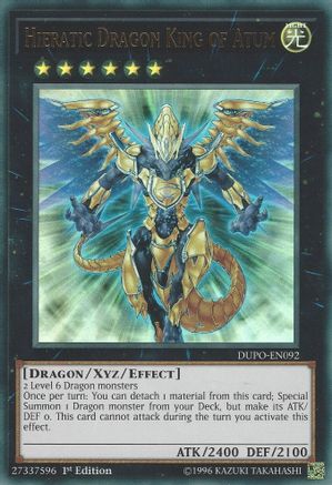 Hieratic Dragon King of Atum (DUPO-EN092) - Duel Power 1st Edition