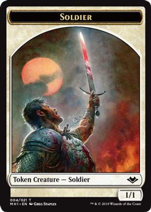 Soldier (004) // Wrenn and Six Emblem (021) Double-Sided Token [Modern Horizons Tokens]