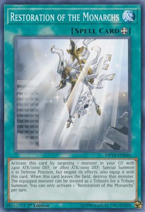 Restoration of the Monarchs (MP19-EN040) - 2019 Gold Sarcophagus Tin Mega Pack 1st Edition