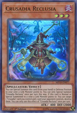 Crusadia Reclusia (MP19-EN077) - 2019 Gold Sarcophagus Tin Mega Pack 1st Edition