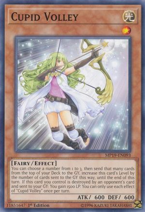 Cupid Volley (MP19-EN093) - 2019 Gold Sarcophagus Tin Mega Pack 1st Edition