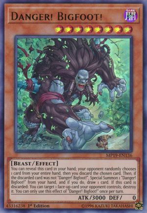 Danger! Bigfoot! (MP19-EN136) - 2019 Gold Sarcophagus Tin Mega Pack 1st Edition
