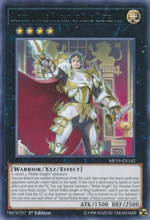 Sacred Noble Knight of King Custennin (MP19-EN142) - 2019 Gold Sarcophagus Tin Mega Pack 1st Edition
