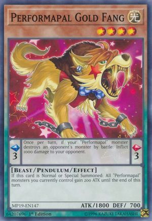 Performapal Gold Fang (MP19-EN147) - 2019 Gold Sarcophagus Tin Mega Pack Unlimited