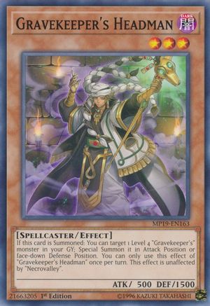 Gravekeeper's Headman (MP19-EN163) - 2019 Gold Sarcophagus Tin Mega Pack Unlimited