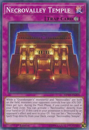 Necrovalley Temple (MP19-EN205) - 2019 Gold Sarcophagus Tin Mega Pack 1st Edition