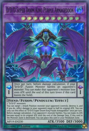 D/D/D Super Doom King Purple Armageddon (MP19-EN230) - 2019 Gold Sarcophagus Tin Mega Pack 1st Edition