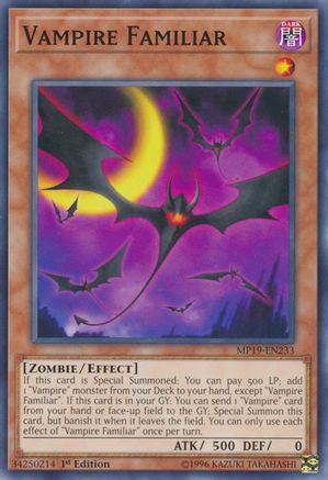 Vampire Familiar (MP19-EN233) - 2019 Gold Sarcophagus Tin Mega Pack 1st Edition