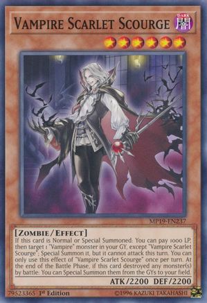 Vampire Scarlet Scourge (MP19-EN237) - 2019 Gold Sarcophagus Tin Mega Pack Unlimited