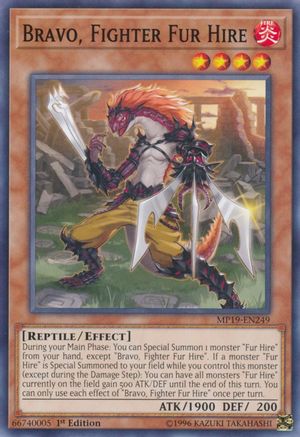 Bravo, Fighter Fur Hire (MP19-EN249) - 2019 Gold Sarcophagus Tin Mega Pack 1st Edition