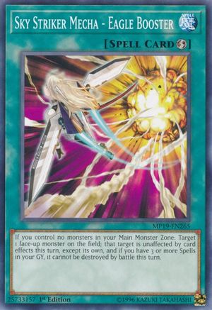 Sky Striker Mecha - Eagle Booster (MP19-EN265) - 2019 Gold Sarcophagus Tin Mega Pack 1st Edition