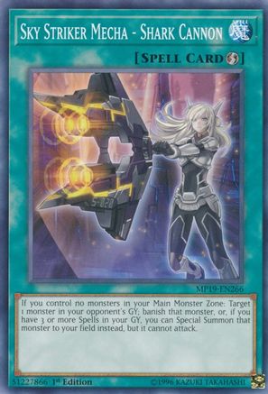 Sky Striker Mecha - Shark Cannon (MP19-EN266) - 2019 Gold Sarcophagus Tin Mega Pack 1st Edition