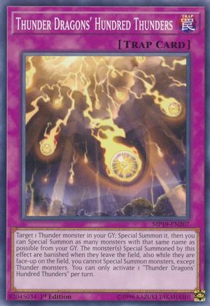 Thunder Dragons' Hundred Thunders (MP19-EN207) - 2019 Gold Sarcophagus Tin Mega Pack 1st Edition