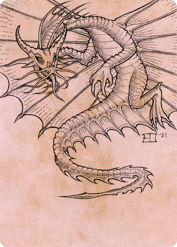 Ancient Gold Dragon // Ancient Gold Dragon (ACLB-044) - Battle for Baldur's Gate Art Series (Borderless)
