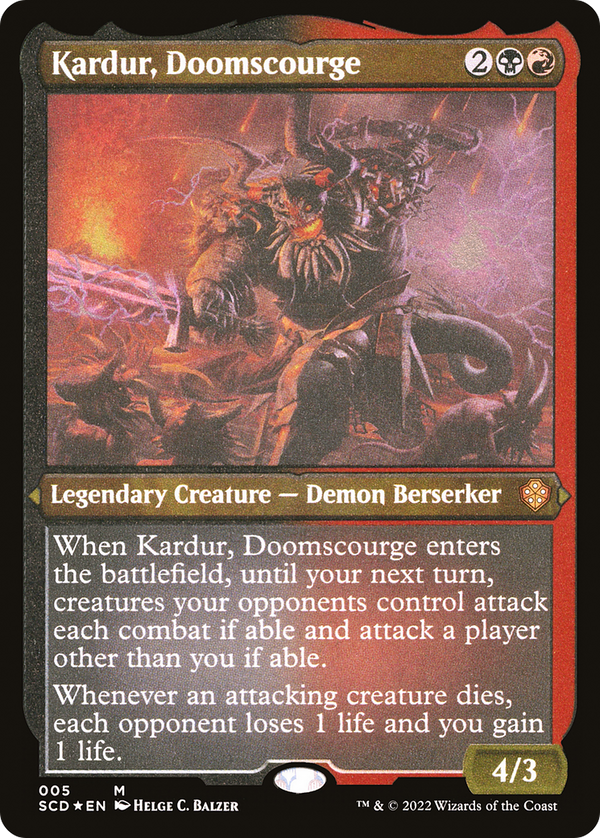Kardur, Doomscourge (Foil Etched) [Starter Commander Decks]