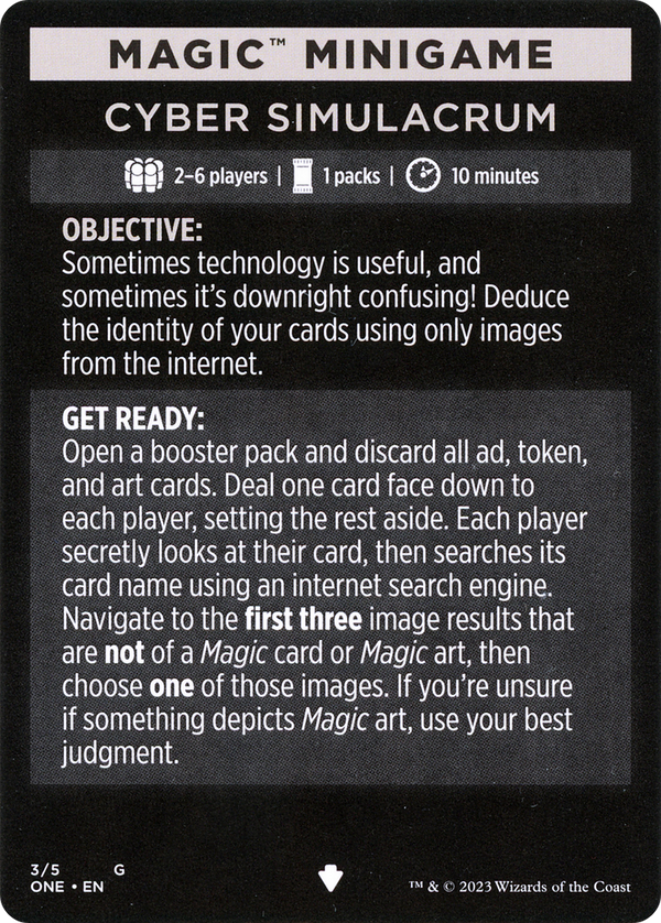 Cyber Simulacrum // Cyber Simulacrum (cont'd) (MONE-003) - Phyrexia: All Will Be One Minigames