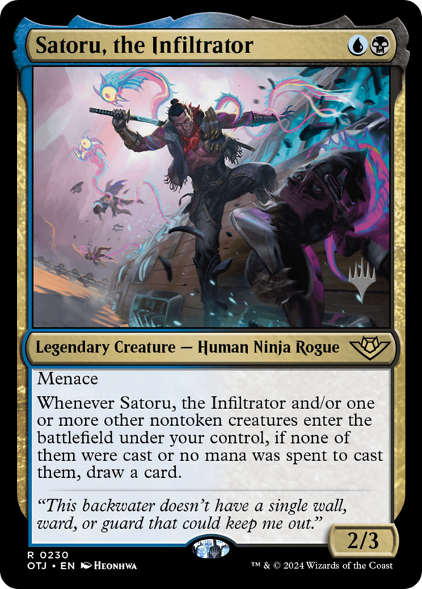 Satoru, the Infiltrator (Promo Pack) [Outlaws of Thunder Junction Promos]