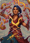 Saheeli, the Sun's Brilliance // Saheeli, the Sun's Brilliance (ALCI-052) - The Lost Caverns of Ixalan Art Series (Borderless)