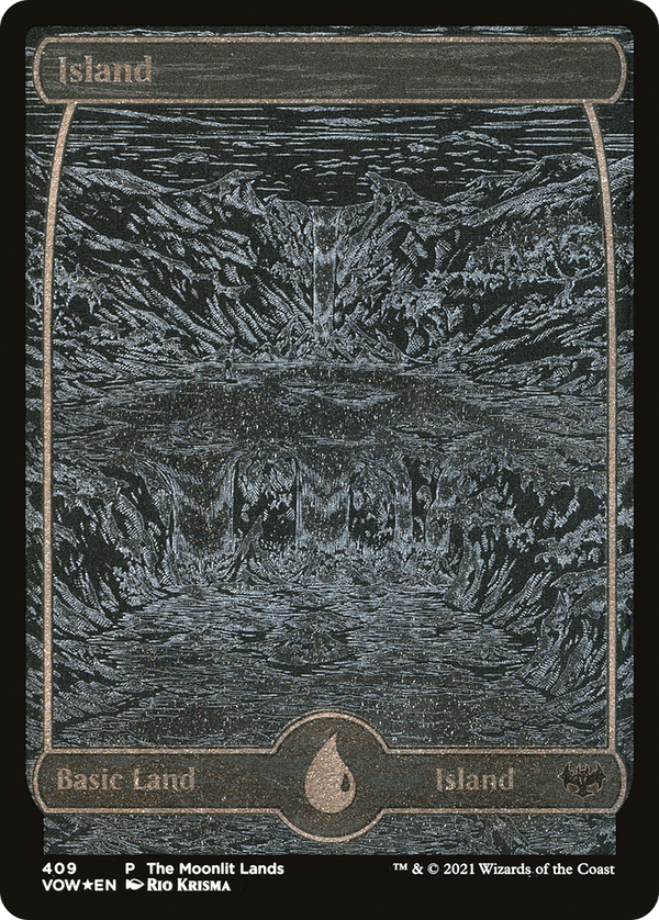 Island (The Moonlit Lands) (Foil Etched) [Innistrad: Crimson Vow Promos]