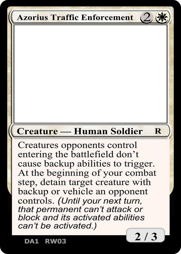 Azorius Traffic Enforcement (UNK-RW03A) - Unknown Event