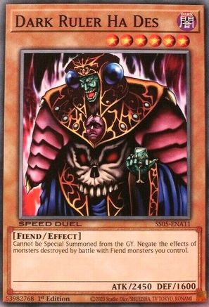 Dark Ruler Ha Des (SS05-ENA11) - Speed Duel Decks: Twisted Nightmares 1st Edition