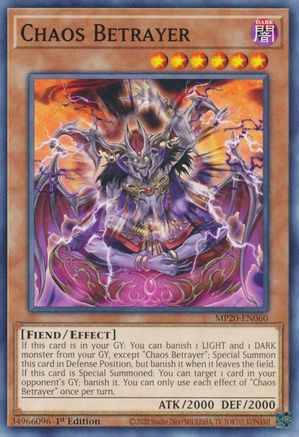 Chaos Betrayer (MP20-EN060) - 2020 Tin of Lost Memories 1st Edition