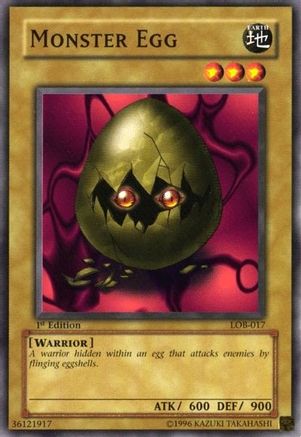 Monster Egg (LOB-017) - The Legend of Blue Eyes White Dragon 1st Edition