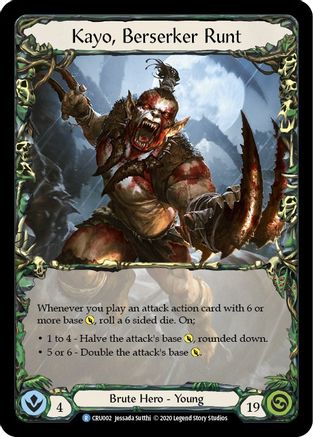 Kayo, Berserker Runt [CRU002] (Crucible of War)  1st Edition Normal
