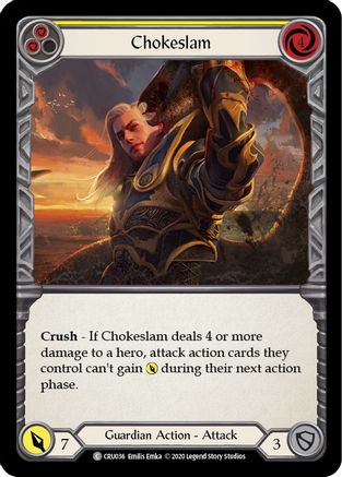 Chokeslam (Yellow) [U-CRU036] (Crucible of War Unlimited)  Unlimited Rainbow Foil