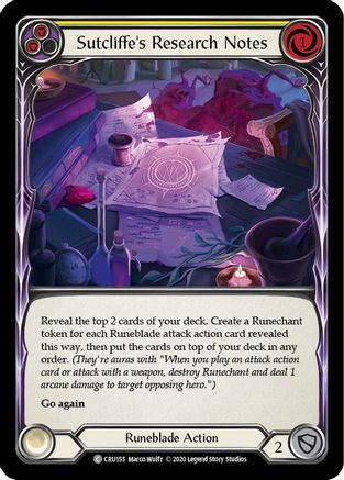 Sutcliffe's Research Notes (Yellow) [U-CRU155] (Crucible of War Unlimited)  Unlimited Normal