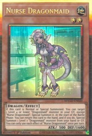 Nurse Dragonmaid (MAGO-EN020) - Maximum Gold 1st Edition