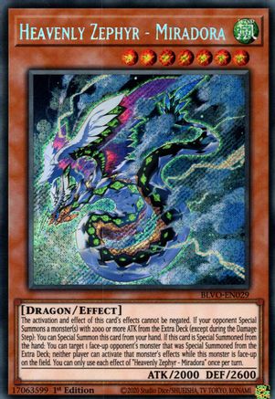 Heavenly Zephyr - Miradora (BLVO-EN029) - Blazing Vortex 1st Edition