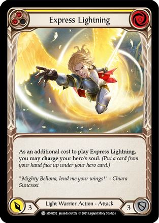 Express Lightning (Yellow) [MON052-RF] (Monarch)  1st Edition Rainbow Foil